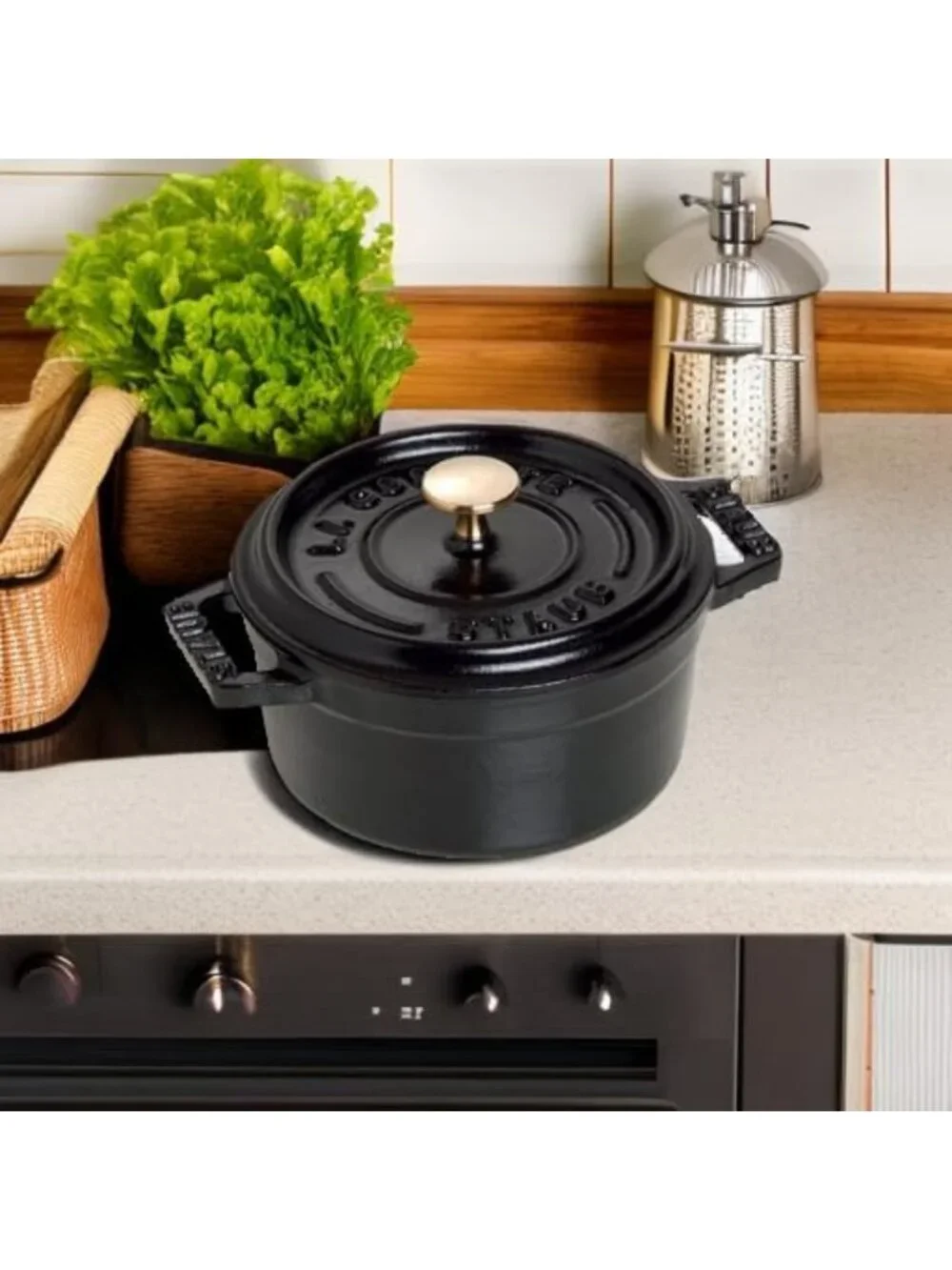 Mini Round Cocotte 0.25qt - Matte Black Cast Iron Cookware for Baking & Serving